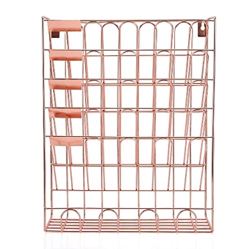 Elegant 6-Tier Hanging File Organizer in Rose Gold