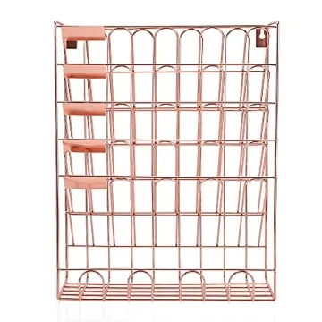 Elegant 6-Tier Hanging File Organizer in Rose Gold