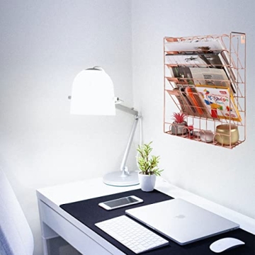 Elegant 6-Tier Hanging File Organizer in Rose Gold