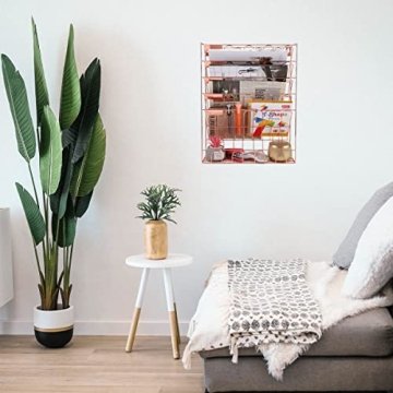 Elegant 6-Tier Hanging File Organizer in Rose Gold