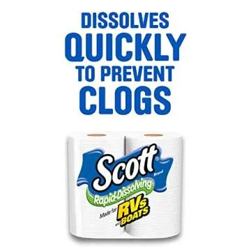 Scott Rapid-Dissolving Toilet Paper, 4 Rolls Pack of 12