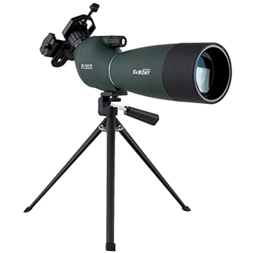 SVBONY SV28 Spotting Scopes with Tripod,Hunting,25-75x70,Angled,Waterproof,Range Shooting Scope,with...