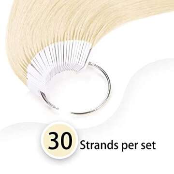 Hair Swatch For Testing Color, Lightest Blonde 8 Inch 30 Pieces, 2 Free Swatches Holders