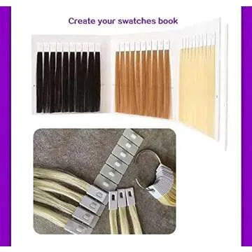 Hair Swatch For Testing Color, Lightest Blonde 8 Inch 30 Pieces, 2 Free Swatches Holders