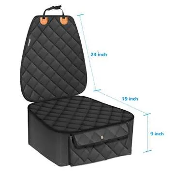 URPOWER Dog Car Seat Cover for Front Seat, 100% Waterproof Dog Seat Covers with Pocket Cars Seat Protector for Dog, Nonslip & Quilted Pet Seat Covers with Elastic Bottom for Cars, Trucks & SUVs