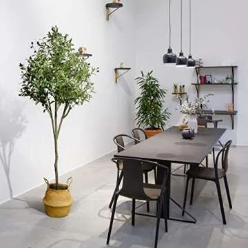 MARKABLE Artificial Olive Tree Potted Olive Plant Tall 70.9" Super Dense Branches Olive Fruits for Indoor Decor Outdoor Modern Home Office Living Room Office Bathroom Gift, 70.9 Inch Faux Olive Tree
