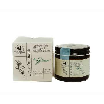 Handmade "Blue Outback" Australian Whipped Tallow Balm with Emu, Jojoba, Sandalwood, and Blue Cypress - 1.3 oz -