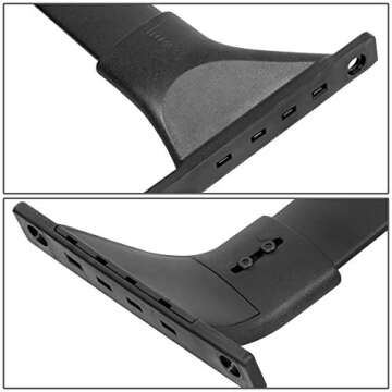 Auto Dynasty Pair of Factory Style Roof Rack Top Rail Cross Bars Cargo Carrier Compatible with Toyota Rav4 Adventure 2019-2020, Aluminum, Black Powdercoated