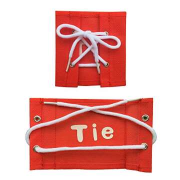 LST LISKTO Busy Board Dress Learning Boards for Fine Motor Skills & Learn to Dress, Basic Life Skills Sensory Board, Learn to Zip, Snap, Tie Shoe Laces and Buckle (Type1, Orange)