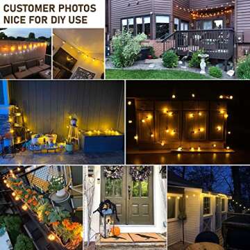 Novtech G40 LED Outdoor String Lights, 58Ft UL Approval IP65 Waterproof, 50+3 0.1w per Bulbs Energy Saving, Outside Decorative Lighting Hanging for Patio Porch Garden Bistro Cafe Party Wedding