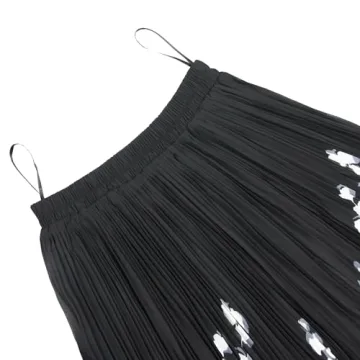 OBBUE Women's Lightweight Pleated Chiffon Midi Skirt