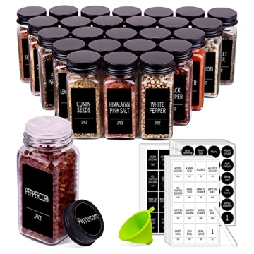 Churboro 36 Spice Jars with 547 Labels for Organized Kitchen