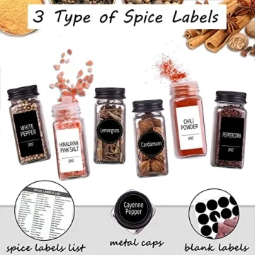 Churboro 36 Spice Jars with 547 Labels for Organized Kitchen