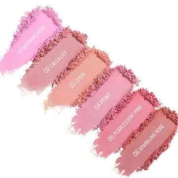 TINTARK Cheeky Blush Compact for Face Cheeks, Talc Free Blusher Palette, Matte Powder Makeup, Natural Healthy, Mauve Pink Magenta Peach Red, Vegan Cruelty Free