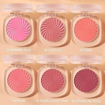 TINTARK Cheeky Blush Compact for Face Cheeks, Talc Free Blusher Palette, Matte Powder Makeup, Natural Healthy, Mauve Pink Magenta Peach Red, Vegan Cruelty Free