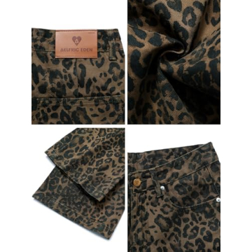 Aelfric Eden Leopard Print High Waist Jeans Unisex
