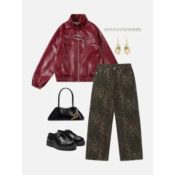 Aelfric Eden Leopard Print High Waist Jeans Unisex