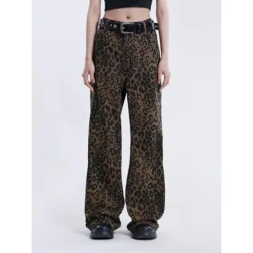 Aelfric Eden Leopard Print High Waist Jeans Unisex