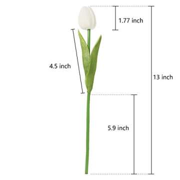 EZFLOWERY Real Touch Artificial Tulips - 10 Heads Bouquet