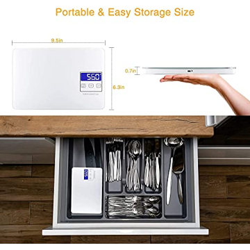 Buy MegaWise Precision Food Scale 33lb USB Rechargeable Kitchen Scale