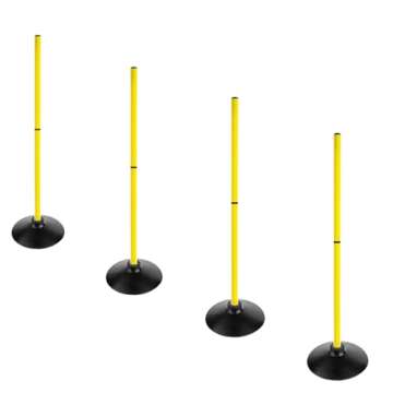 ASENVER Soccer Agility Poles Set Detachable Sports Trainning Speed Pole Slalom Poles with Rubber Base Sport Traning Equipment (3.3 FT, Pack of 4)