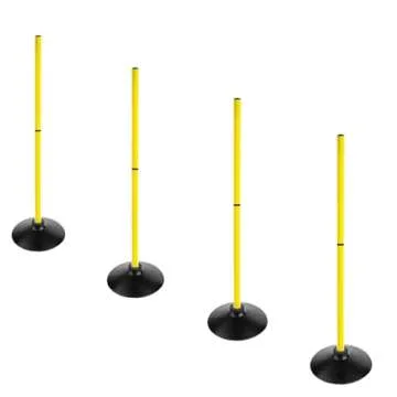 ASENVER Soccer Agility Poles Set Detachable Sports Trainning Speed Pole Slalom Poles with Rubber Base Sport Traning Equipment (3.3 FT, Pack of 4)