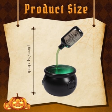 Voplintra Cauldron Halloween Decor with Floating Potion Bottles & Fog Maker - Indoor Halloween Decor for Home, Party, Mantel, Table & Spooky Gifts.