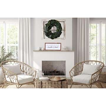 Farmhouse Decor - Modern Rustic Wall Art Home Decor - Always Stay Humble and Kind - Solid Wood Framed Printed Sign for All room Decoration- Size 8x17 Inches