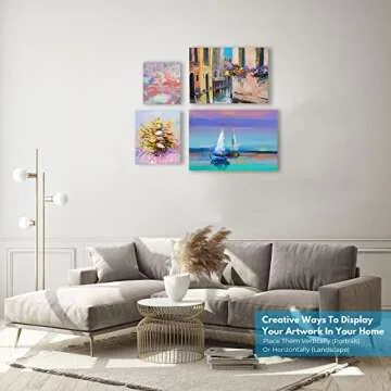 KEFF 24-Pack Bulk Canvas for Painting, 6 of 5x7, 8x10, 9x12, 11x14 Canvas Boards for Painting, Art Supplies for Adults & Kids - 100% Cotton Primed Painting Canvas for Acrylic, Oil, Watercolor, Tempera