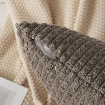 Kevin Textile Pack of 2 Light Brown Lumbar Decorative Throw Pillow Covers 12x20 Inch for Living Room...