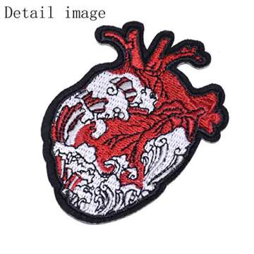 Stylish Anatomical Heart Embroidered Iron-On Patches