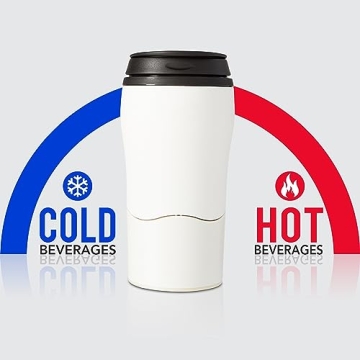 Mighty Mug Plastic Travel Mug, No Spill Double Wall Tumbler, Cold/Hot, Cup-Holder Friendly, Dishwasher Safe, (Cream, 12oz)