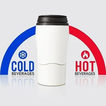 Mighty Mug Plastic Travel Mug, No Spill Double Wall Tumbler, Cold/Hot, Cup-Holder Friendly, Dishwasher Safe, (Cream, 12oz)