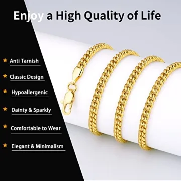 Momlovu Gold Plated Cuban Link Chain for Men and Women
