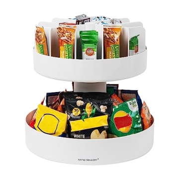 Mind Reader 2-Tier Snack Carousel: Stylish Snack Organizer for Any Space