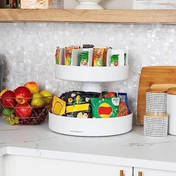 Mind Reader 2-Tier Snack Carousel for Easy Organization