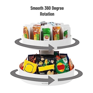 Mind Reader 2-Tier Snack Carousel for Easy Organization
