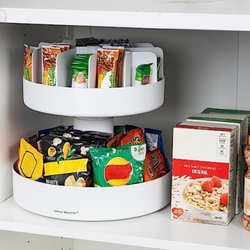 Mind Reader 2-Tier Snack Carousel for Easy Organization