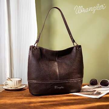 Wrangler Hobo Bags for Women Leather Hobo Purses Shoulder Bag Tote Bag Womens Purses and Handbags WG...