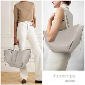 Juoxeepy Work Bag Faux Leather Tote Bag for Women Trendy Handbag Purse Fall Shoulder Bag with Magnetic Closure