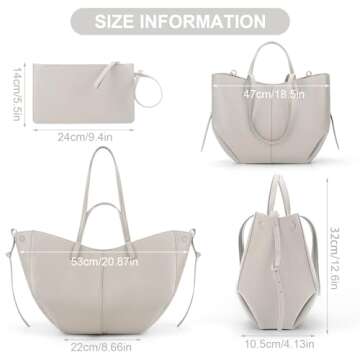 Juoxeepy Work Bag Faux Leather Tote Bag for Women Trendy Handbag Purse Fall Shoulder Bag with Magnetic Closure