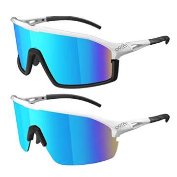 QOOL TIMES Living Out Your Polarized Shield Cycling Sunglasses for Men Women, Volleyball Running Gol...