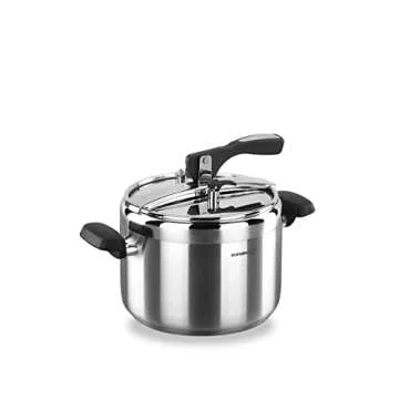 Korkmaz Turbo 7 Quart Stove Top Pressure Cooker: Multi-Functional Stainless Steel Cookware for All C...