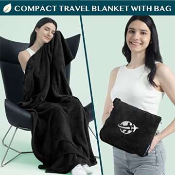 PAVILIA Travel Blanket & Pillow for Comfort on the Go