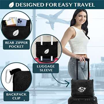 PAVILIA Travel Blanket & Pillow for Comfort on the Go