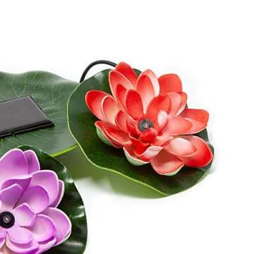 Beckett Solar Pond LED Lily Floating Lights for Gardens