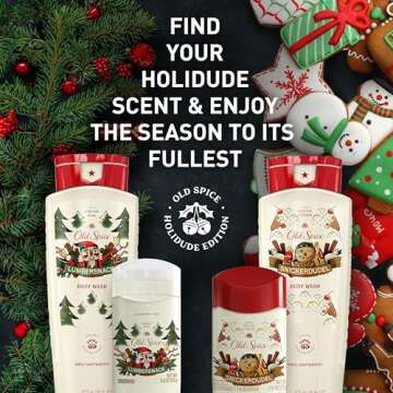 Old Spice Body Wash for Men, Holidudes Limited Edition, 24/7 Holiday Freshness, Lasting Scent and Rich Lather, Stocking Stuffer, Snickerdudel Sugar Cookie Scent, 16 fl oz