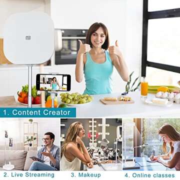 Ubuyhere Phone Stand for Recording Retractable Remote Ring Light with Stand and Phone Holder 2 Light...