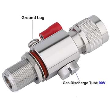 Coaxial N Type Lightning Arrestor 0 to 6 GHz (N-Male/N-Female) 50ohm,Protects 3G, 4G, LTE,GPS, 2.4GH...