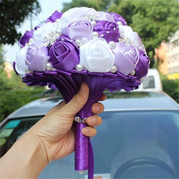 Stunning S-ssoy Wedding Bouquet with Free Corsage Included